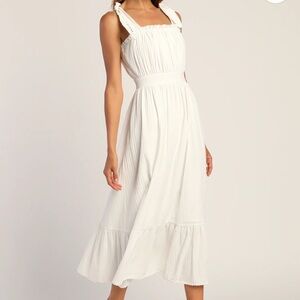 Lulu's White Midi Dress